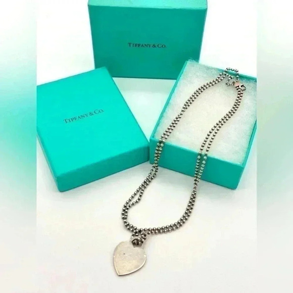 🔥FINAL BEST PRICE 🔥 Tiffany & Co Necklace Tag bead Necklace - Picture 1 of 4